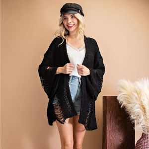 Distressed Black Cardigan, Women’s NWT